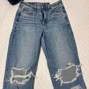 American Eagle Light Blue High-Rise Mom Jeans